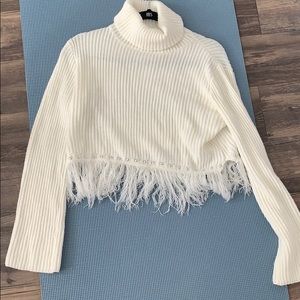Lulus white fringe sweater